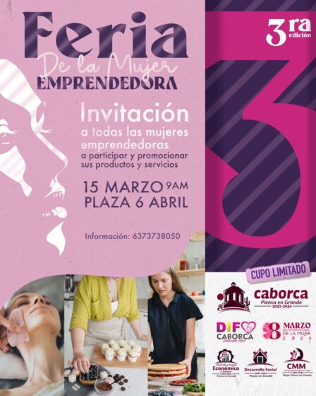 Invitan a la Tercera Edición de la Feria de la Mujer Emprendedora en Caborca
