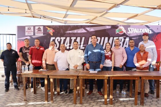 En rueda de prensa, presentan el Estatal de Primera Fuerza de Basquetbol a realizarse en Caborca