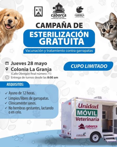Llega la Unidad Móvil Veterinaria a las colonias La Granja y Lázaro Cárdenas.