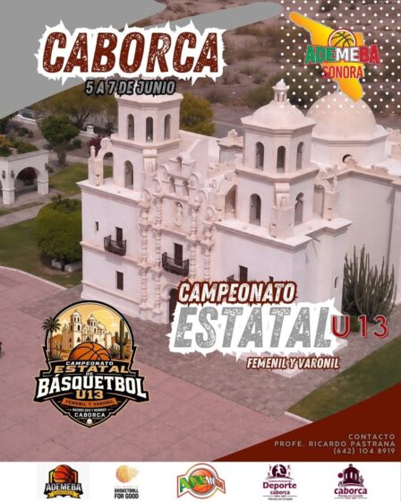 Caborca será sede del Campeonato Estatal U13 de Básquetbol Varonil y Femenil