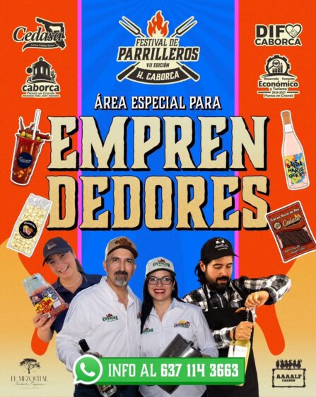 Invitan a emprendedores a participar en el Festival de Parrilleros Caborca 2026.