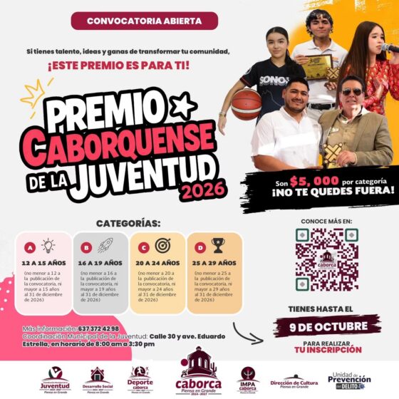 Se parte del Premio Caborquense de la Juventud 2026