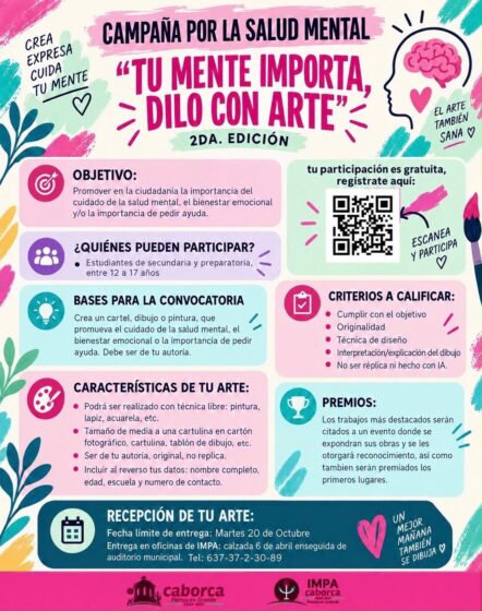 Participa en la segunda edición de la campaña “Tu mente importa, dilo con arte”