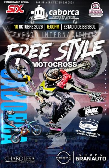 Este sábado, la adrenalina del Freestyle Motocross llega por primera vez a Caborca.